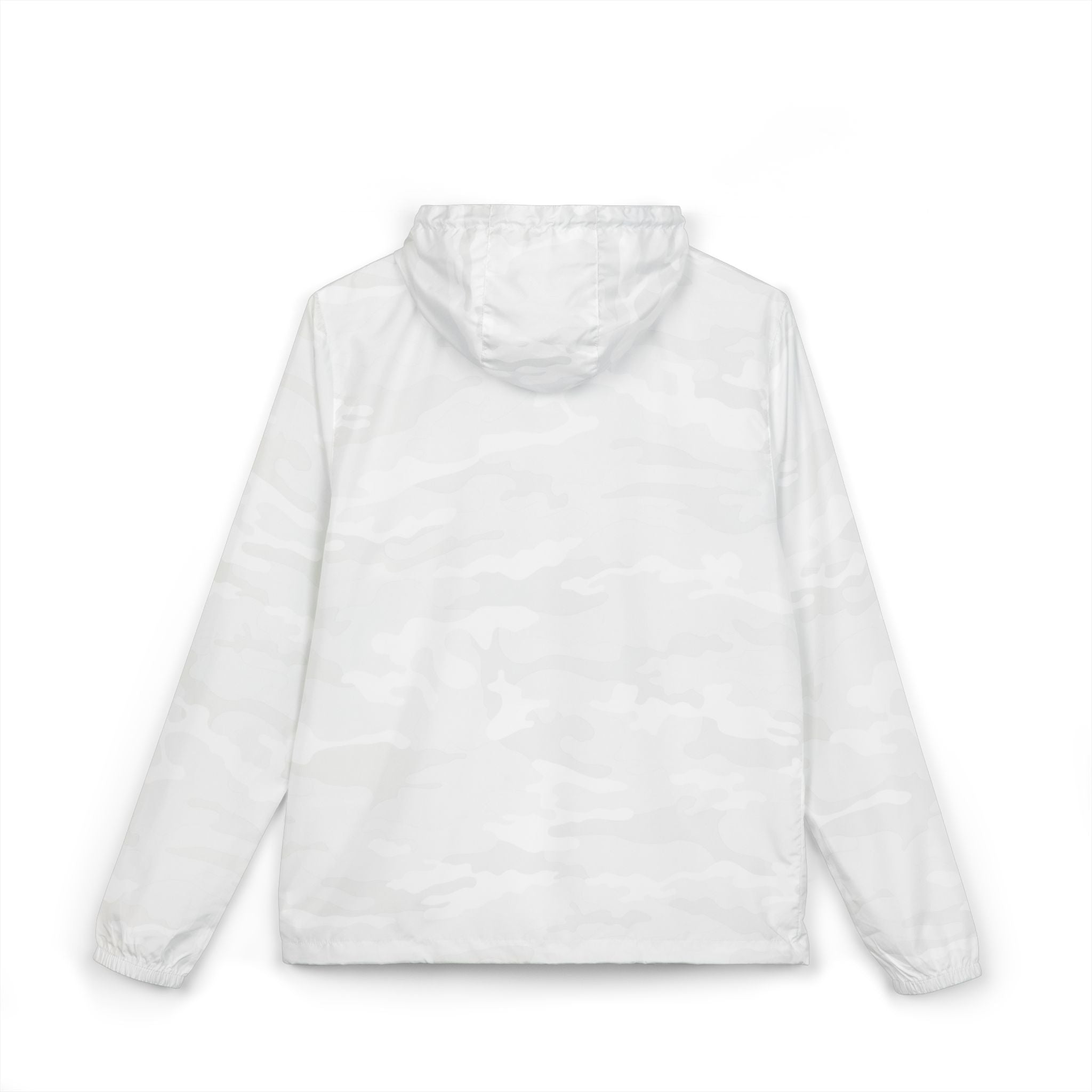 Windbreaker Jacket — Minimal Logo White Hooded Windbreaker