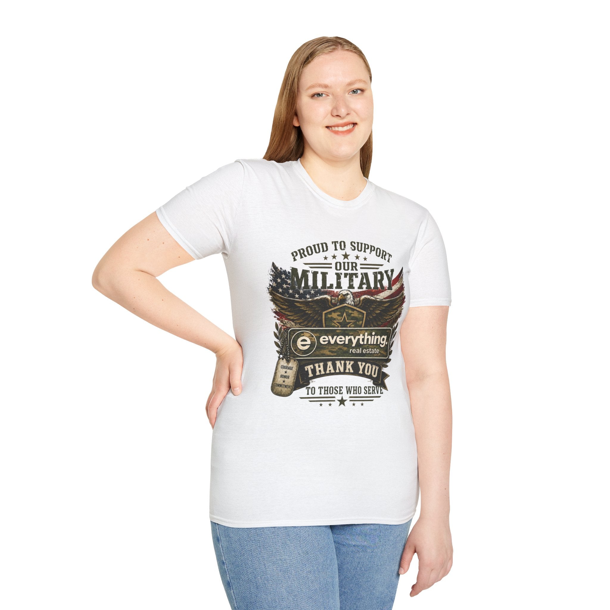 Military Support T-Shirt — "Proud to Support Our Military" Patriotic Eagle Tee