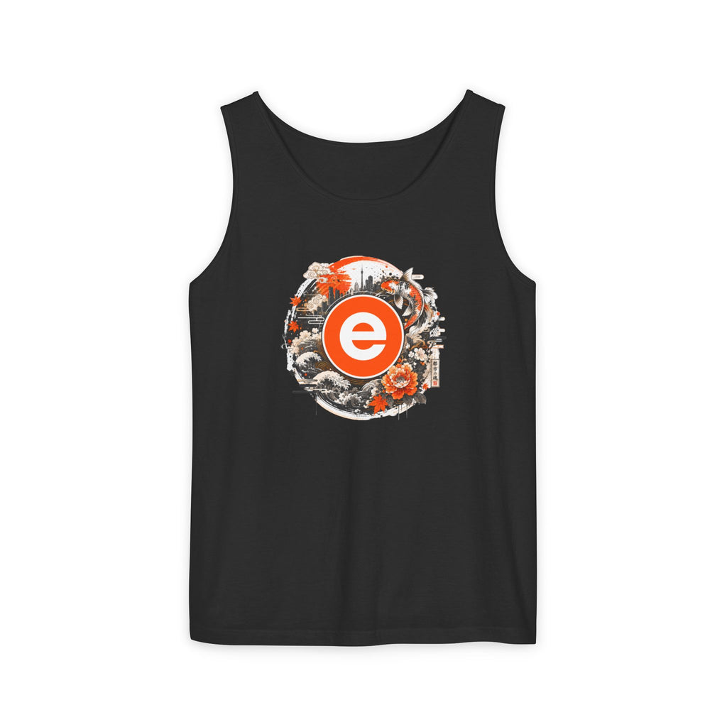 Eco Circle Floral Tank Top — Vintage Orange Emblem Graphic