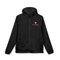 Windbreaker Jacket — Minimal Logo White Hooded Windbreaker