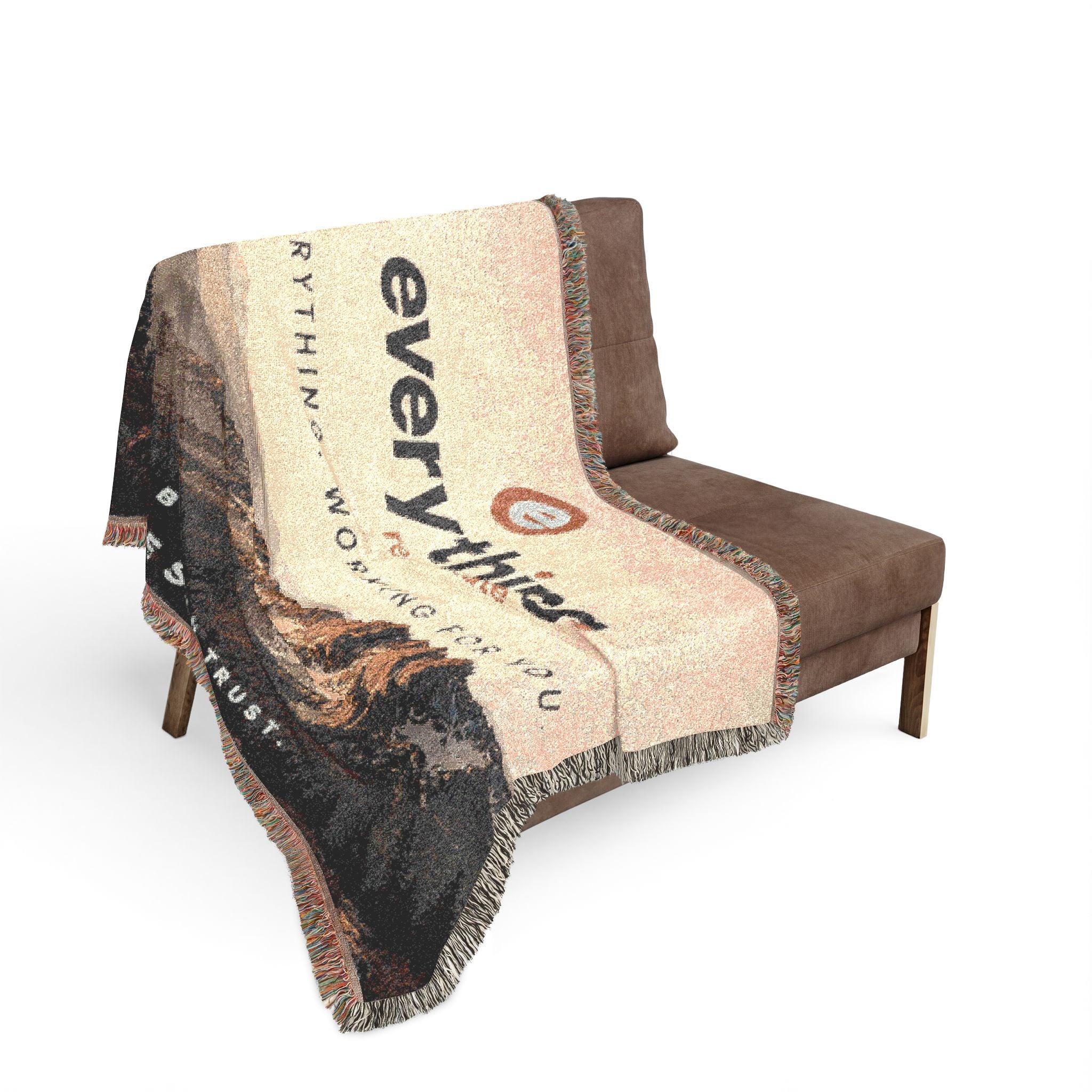 Woven Blanket — 'everything.' Logo Mountain Throw Blanket, Cozy Cabin Decor