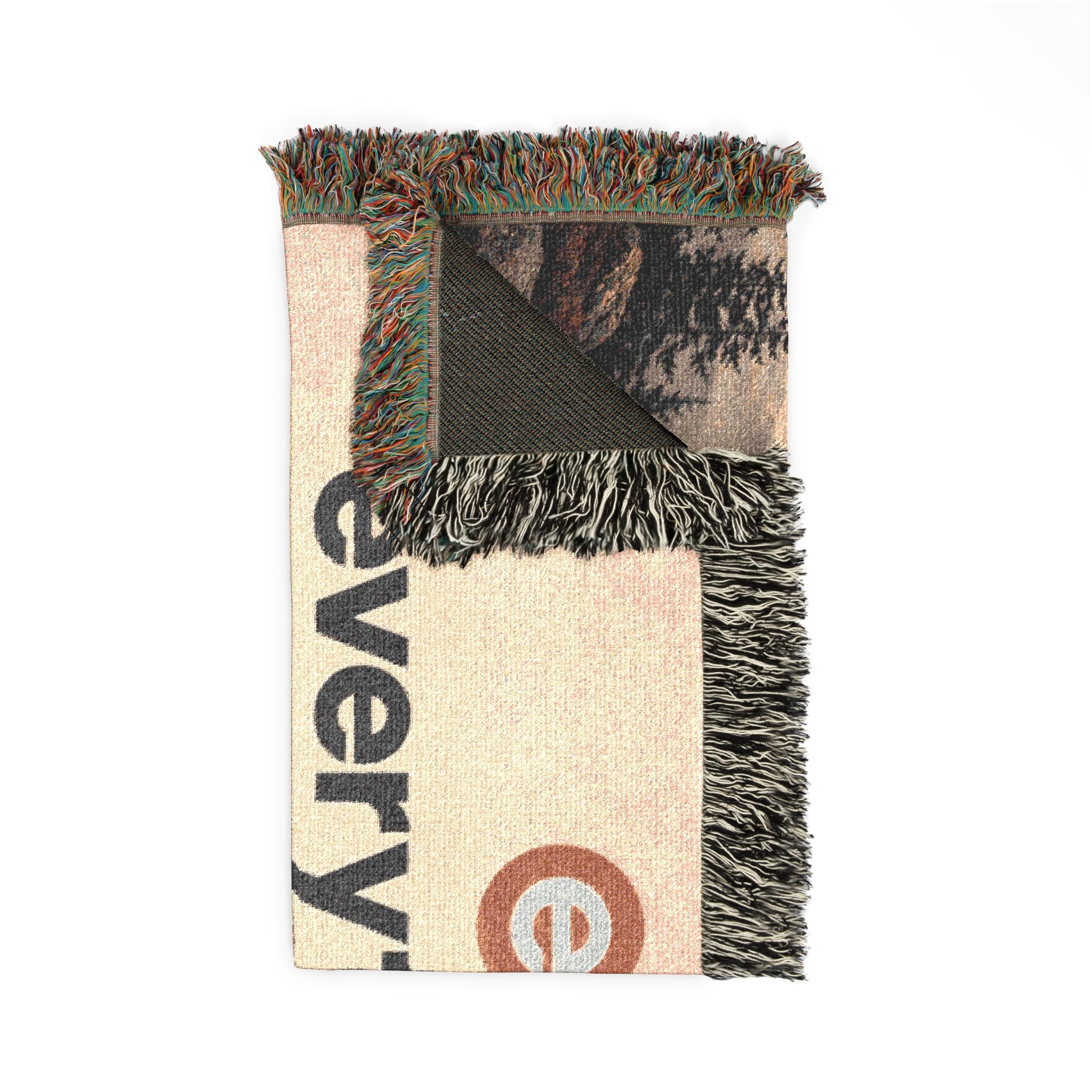 Woven Blanket — 'everything.' Logo Mountain Throw Blanket, Cozy Cabin Decor