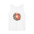 Graphic Tank Top — Vintage Floral Emblem with Orange “e” Logo