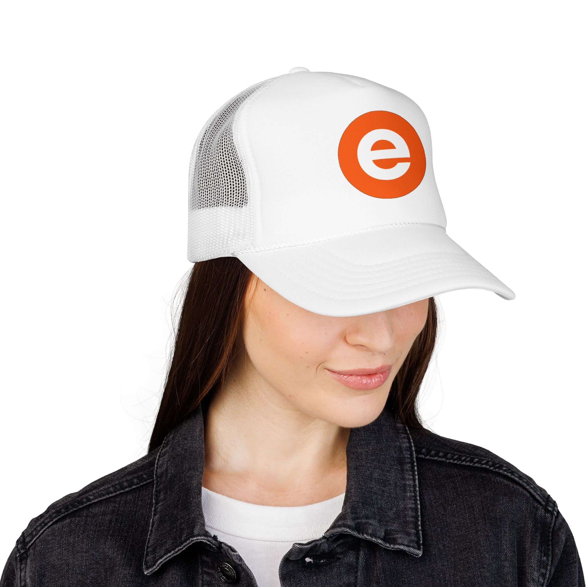 Trucker Hat - Minimal Orange “e” Logo Foam Cap