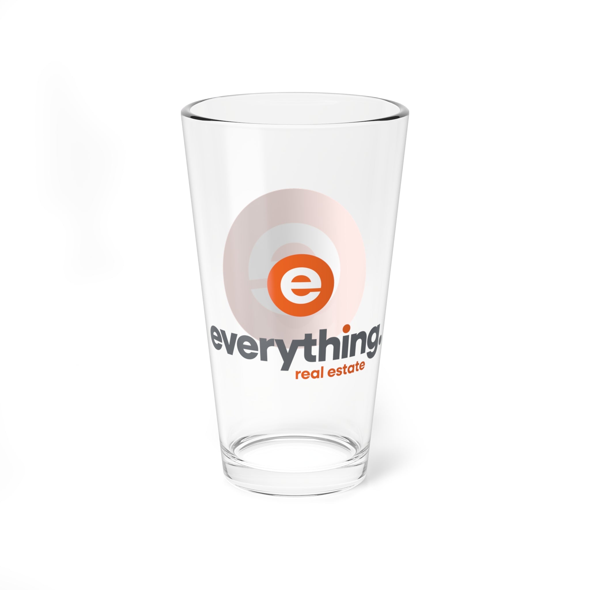 Mixing Glass — 16oz Branded Bar Pint with Orange “e” Logo