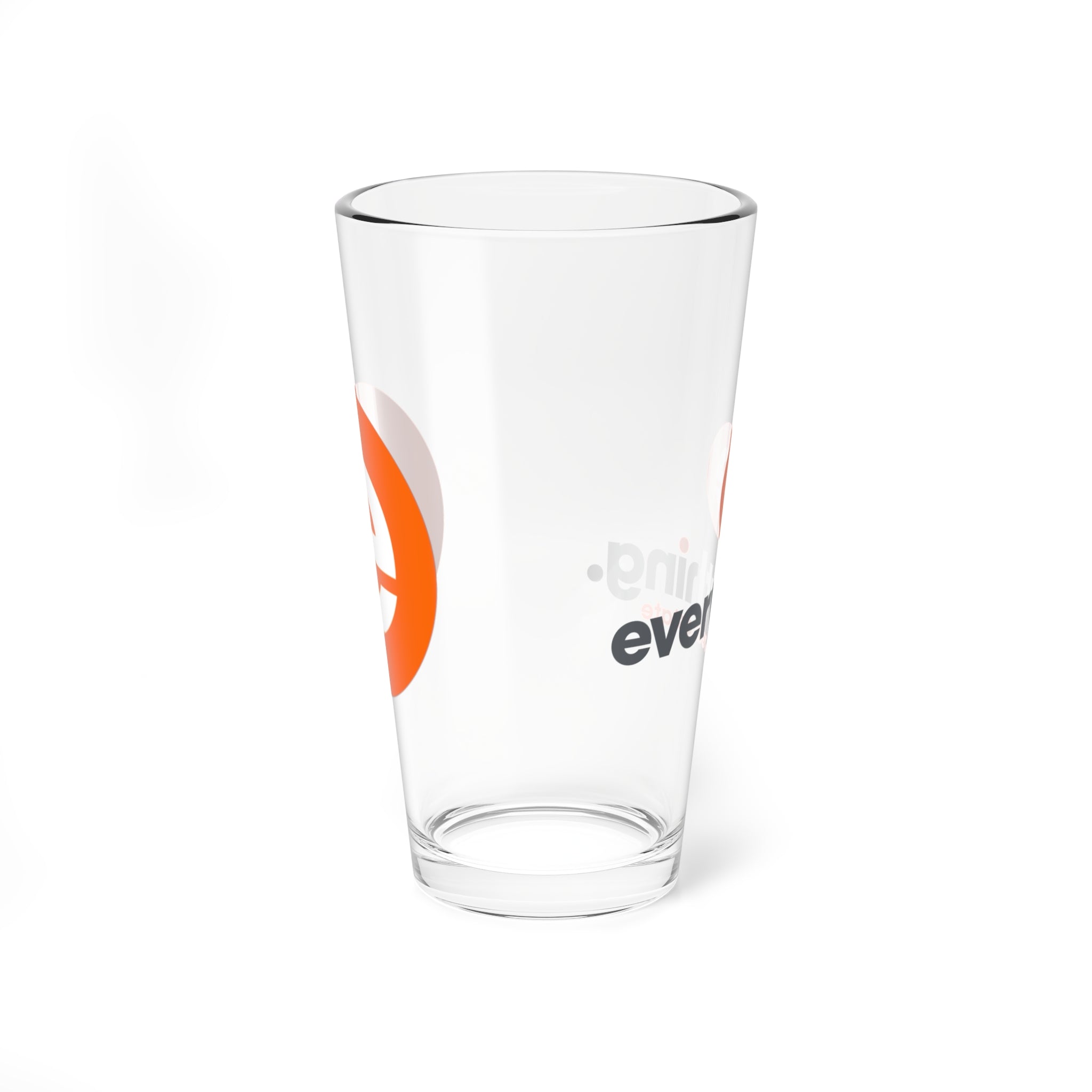 Mixing Glass — 16oz Branded Bar Pint with Orange “e” Logo