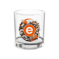 10oz Rocks Glass — Orange Floral Monogram Whiskey Glass
