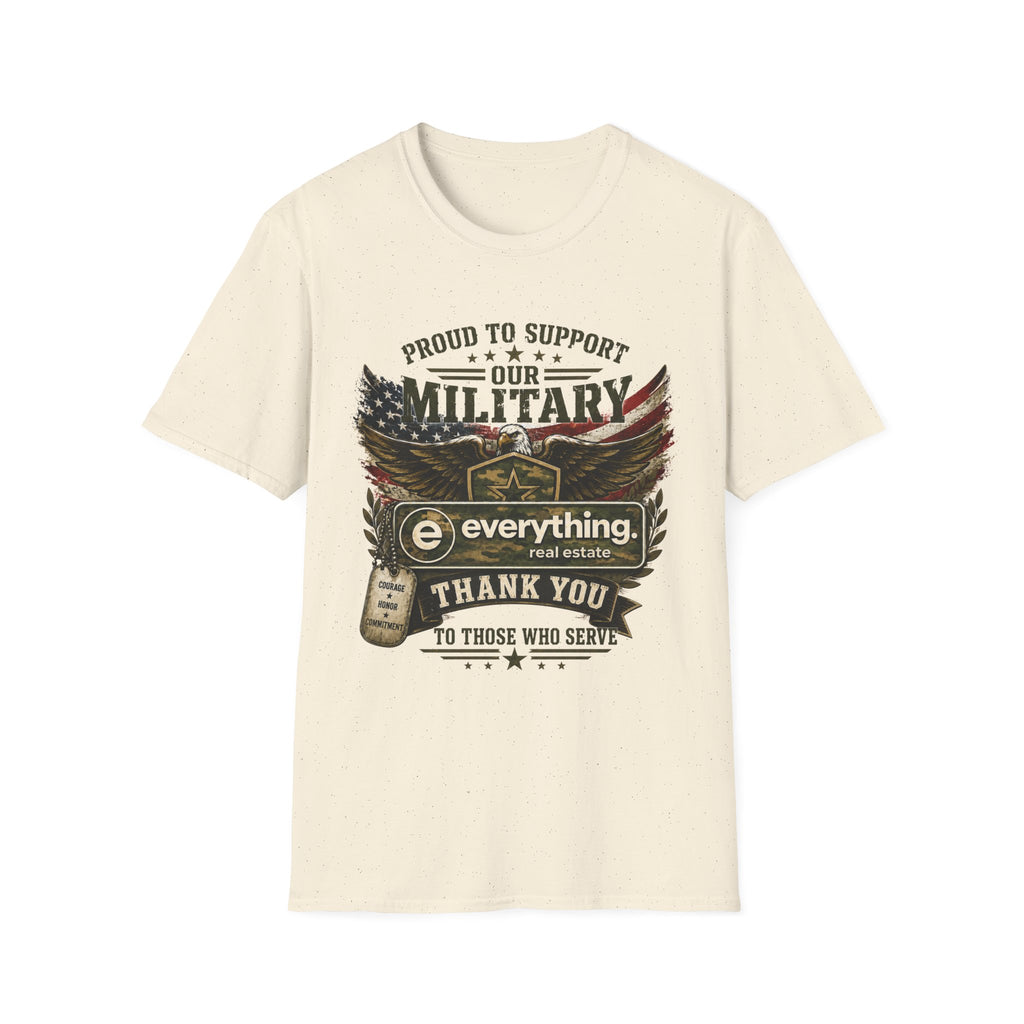 Military Support T-Shirt — "Proud to Support Our Military" Patriotic Eagle Tee