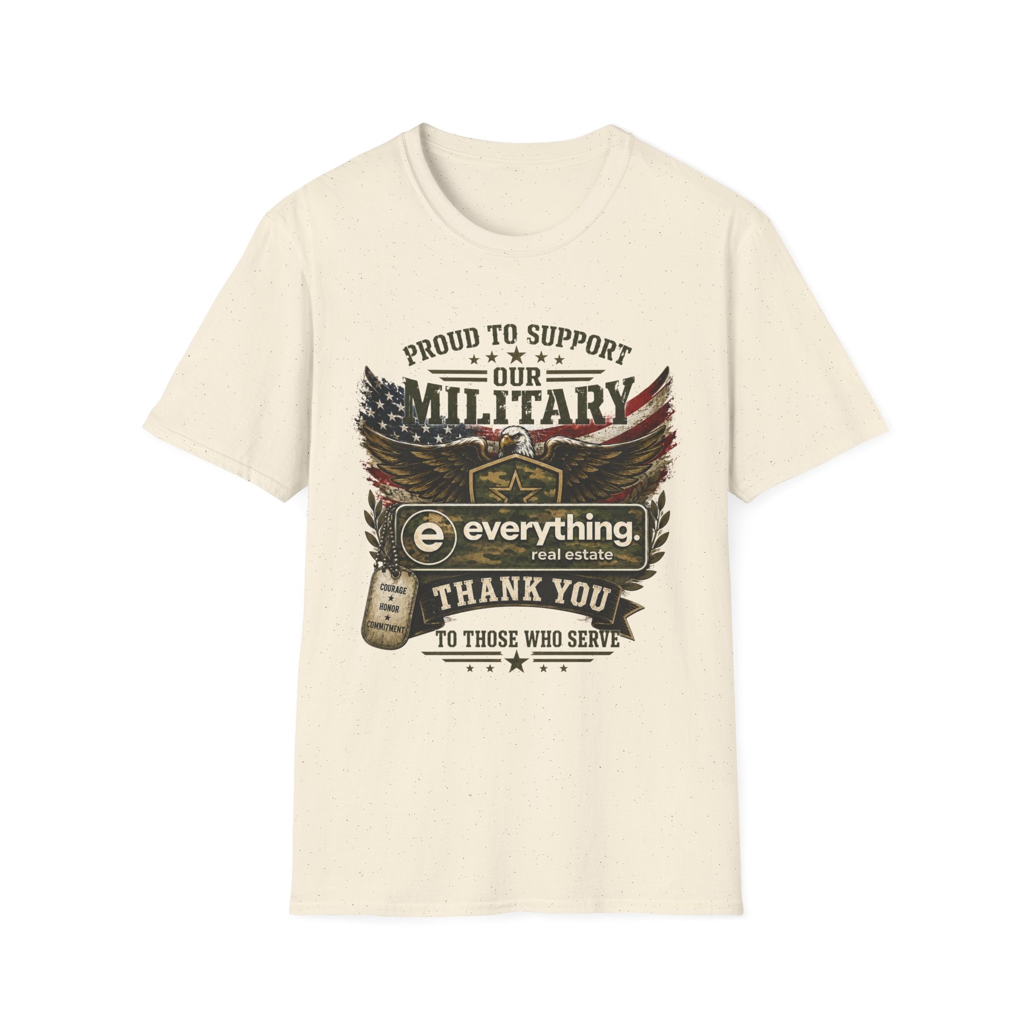 Military Support T-Shirt — "Proud to Support Our Military" Patriotic Eagle Tee