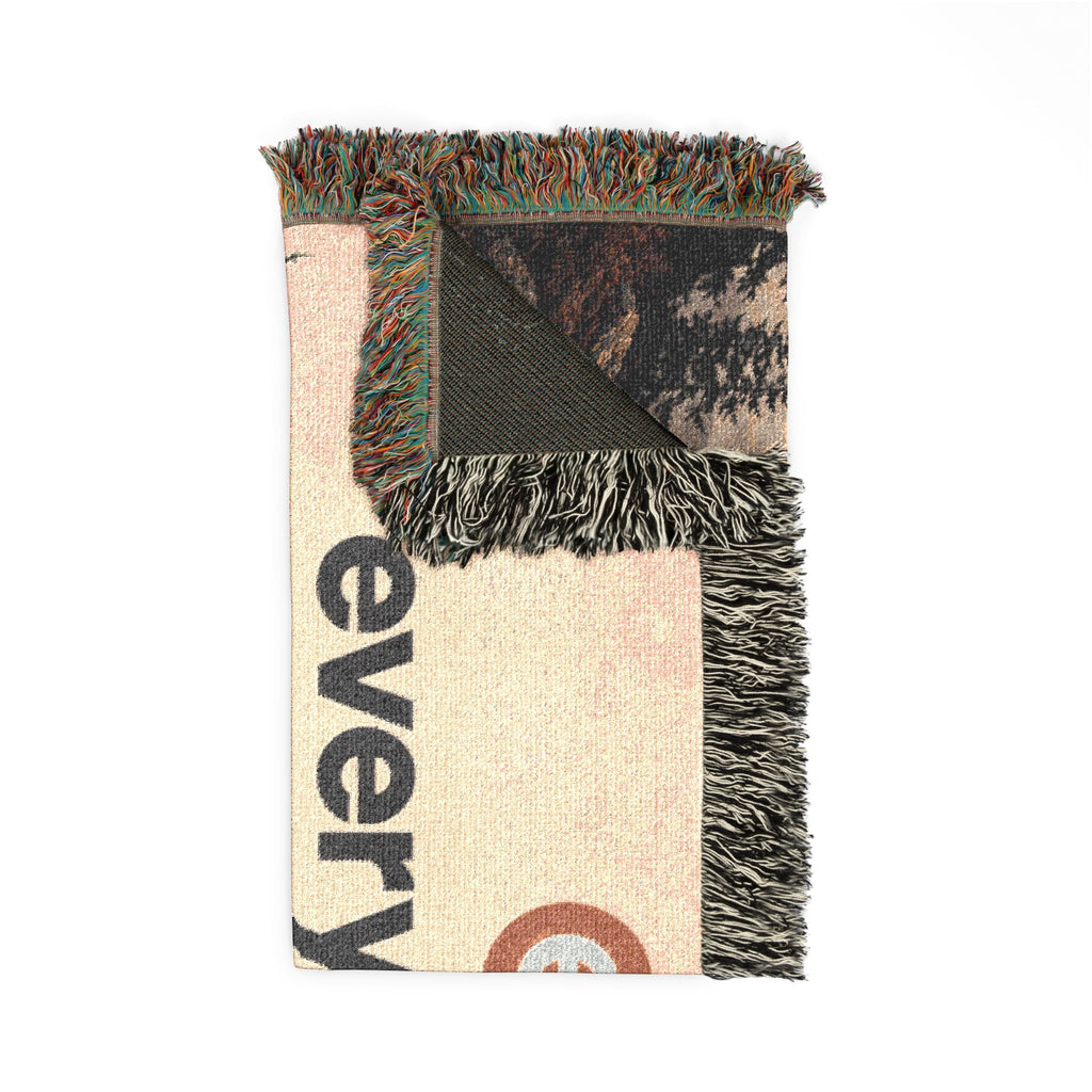 Woven Blanket — 'everything.' Logo Mountain Throw Blanket, Cozy Cabin Decor