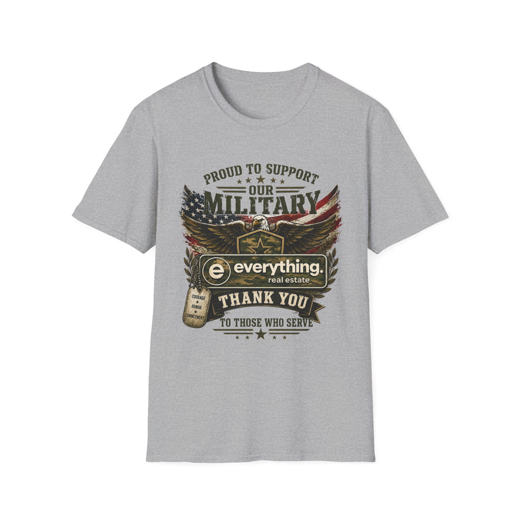 Military Support T-Shirt — "Proud to Support Our Military" Patriotic Eagle Tee