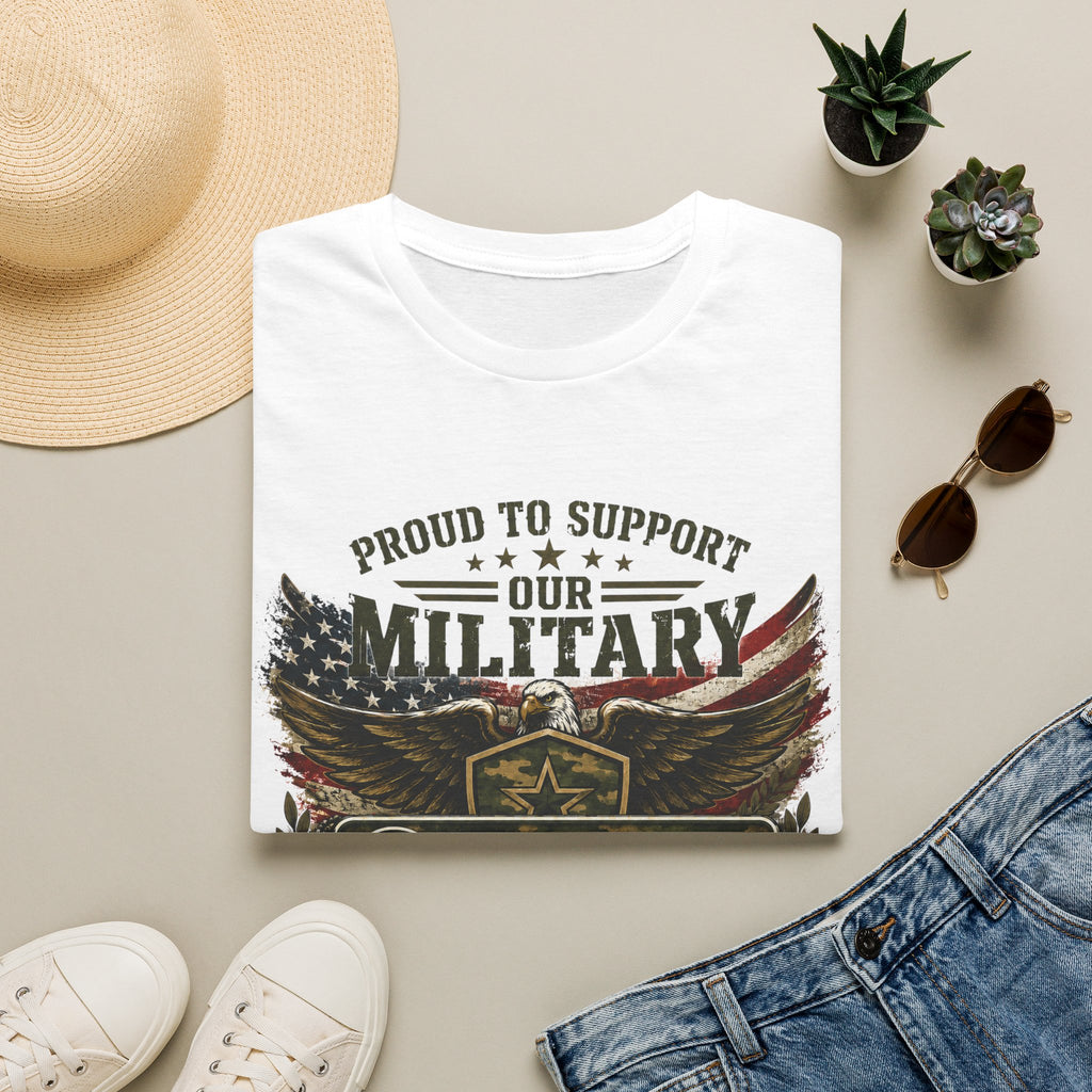 Military Support T-Shirt — "Proud to Support Our Military" Patriotic Eagle Tee