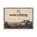 Woven Blanket — 'everything.' Logo Mountain Throw Blanket, Cozy Cabin Decor