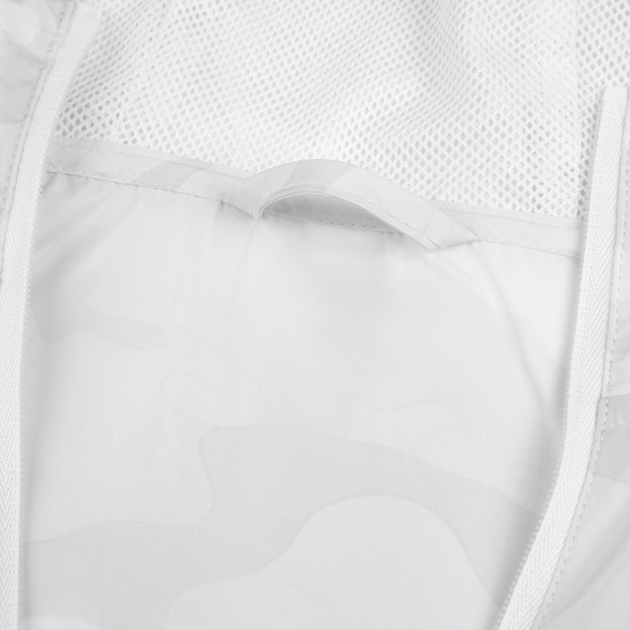 Windbreaker Jacket — Minimal Logo White Hooded Windbreaker