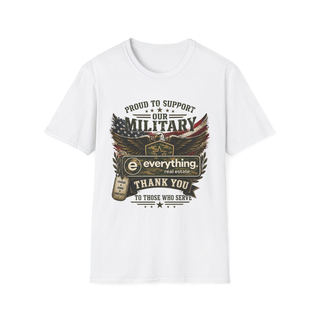 Military Support T-Shirt — "Proud to Support Our Military" Patriotic Eagle Tee