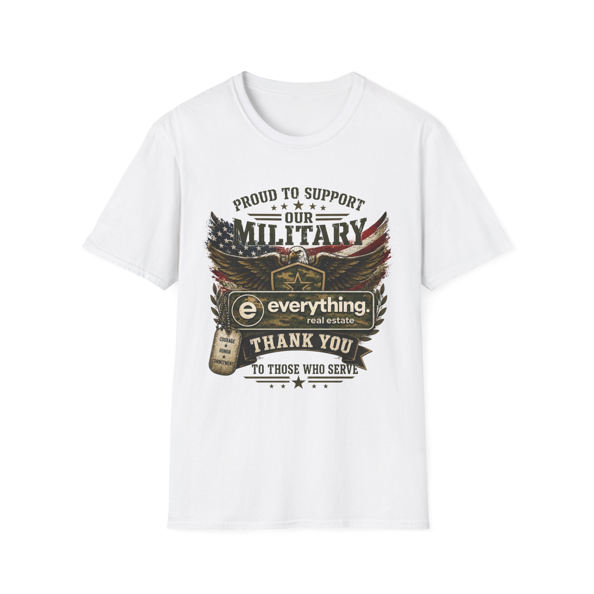 Military Support T-Shirt — "Proud to Support Our Military" Patriotic Eagle Tee